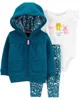 Carter's Set 3 piese Floral - hanorac, pantaloni si body foto