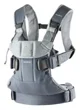 Marsupiu anatomic BabyBjorn One Denim Blue Sprinkles cu pozitii multiple de purtare, bumbac