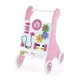 Деревянный ходунок каталка с бизибордом Viga Toys Baby Walker Pink