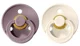 Set 2 suzete rotunde BIBS Ivory/Heather din latex (0-6 luni) foto