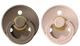 Set 2 suzete rotunde BIBS Dark Oak/Blush din latex (0-6 luni) foto