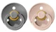 Set 2 suzete rotunde BIBS Smoke/Blush din latex (0-6 luni) foto