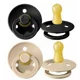 Set 2 suzete rotunde BIBS Black/Vanilla din latex (6-18 luni) foto