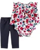 Carter's Set 2 piese Flori - pantaloni si body foto