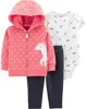 Carter's Set 3 piese Unicorn - hanorac cu gluga, body si pantaloni foto