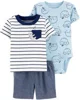 Carter's Set 3 piese Lenes - body, tricou si pantaloni scurti foto