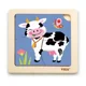Puzzle din lemn Viga Toys Vacuta, 4 piese foto