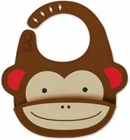 Силиконовый нагрудник Fold & Go Skip Hop Zoo Обезьяна