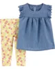 Carter's Set 2 piese Floral Bluzita si pantaloni foto