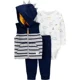 Carter's Set 3 piese Dinozaur - vesta, body si pantaloni foto