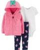 Carter's Set 3 piese Capsuni - hanorac, body si pantaloni foto