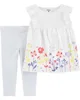 Carter's Комплект 2 в 1 Цветочки - топ и лосины