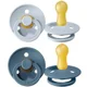 Set 2 suzete rotunde BIBS Petrol/Baby Blue din latex (6-18 luni) foto