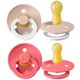 Set 2 suzete rotunde BIBS Blush Night/Coral din latex (6-18 luni) foto