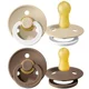 Set 2 suzete rotunde BIBS Vanilla Night/Dark Oak din latex (0-6 luni) foto