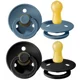 Set 2 suzete rotunde BIBS Black/Petrol din latex (6-18 luni) foto