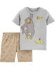 Carter's Set 2 piese Maimutica - tricou si pantaloni scurti foto