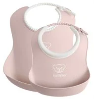 Set 2 bavete BabyBjorn Baby Feeding Set Powder Pink