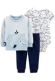 Carter's Set 3 piese Balena - body, bluza si pantaloni foto