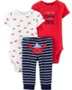 Carter's Set 3 piese Crab - 2 body-uri si pantaloni