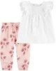 Carter's Set 2 piese Pantaloni florali si tricou