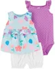 Carter's Set 3 piese Floricele - body, top si pantaloni scurti foto
