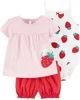 Carter's Set 3 piese Capsunica - body, top si pantaloni scurti foto