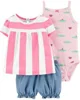 Carter's Set 3 piese Aligatori - body, top si pantaloni scurti foto