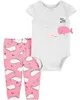 Carter's Set 2 piese Pantaloni si body Balena roz foto