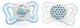 Пустышки силиконовые Chicco Physio Light Glow (2-6 мес.), 2 шт. foto