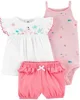 Carter's Set 3 piese Flamingo - body, top si pantaloni scurti foto