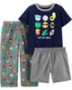 Carter's Set 3 piese Pijama Emoji - Tricou, pantaloni lungi si scurti foto