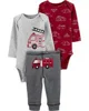 Carter's Set 3 piese Masina de pompieri - 2 body-uri si pantaloni foto
