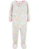 Carter's Pijama bebelus Roz cu fermoar si floricele foto