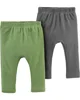 Carter's Set 2 piese Pantaloni Verde/Gri 100% Bumbac Organic