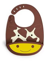 Силиконовый нагрудник Fold & Go Skip Hop Zoo Жираф foto