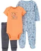Carter's Set 3 piese Monstrulet - pijama, body si pantaloni foto