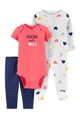 Carter's Set 3 piese Inimioare - pijama, body si pantaloni foto