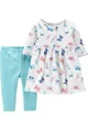 Carter's Set 2 piese Fluturi - rochie si colanti foto