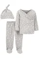 Carter's Set 3 piese - pantaloni, top si caciulita gri foto