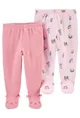 Carter's Set 2 piese Pantaloni roz Flori foto