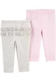 Carter's Set 2 piese Pantaloni cu volanase gri/roz