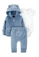 Carter's Set 3 piese bebe Ursulet - hanorac, pantaloni si body foto