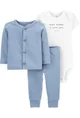 Carter's Set 3 piese - cardigan, body albastru si pantaloni foto