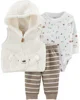 Carter's Set 3 piese Ursulet - body, vesta si pantaloni foto