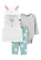 Carter's Set 3 piese Iepuras - vesta, pantaloni si body foto