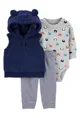 Carter's Set 3 piese Ursuleti - vesta, pantaloni si body foto