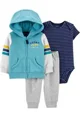 Carter's Set 3 piese - hanorac, pantaloni si body cu dungi foto
