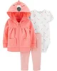 Carter's Set 3 piese Flamingo - hanorac, pantaloni si body foto