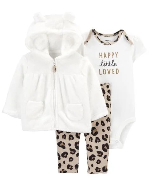 Carter's Set 3 piese Animal Print - hanorac, pantaloni si body foto